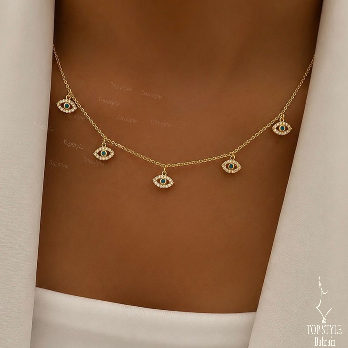 18K Gold Plated Nazar Choker Set