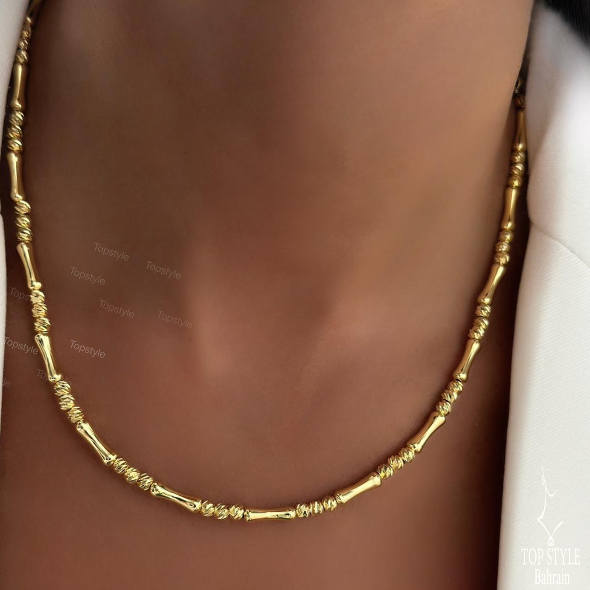 Bamboo Twist Jewelry Set (Necklace & Bracelet)