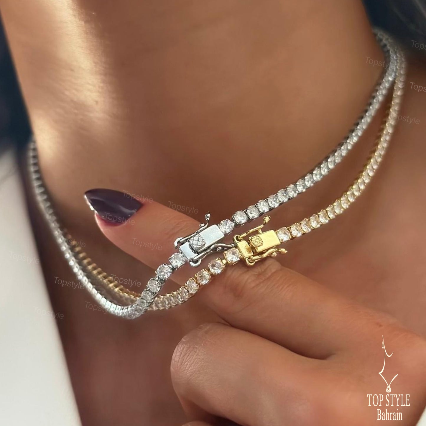 18K Gold Plated Tennis Set (Necklace+Bracelet)