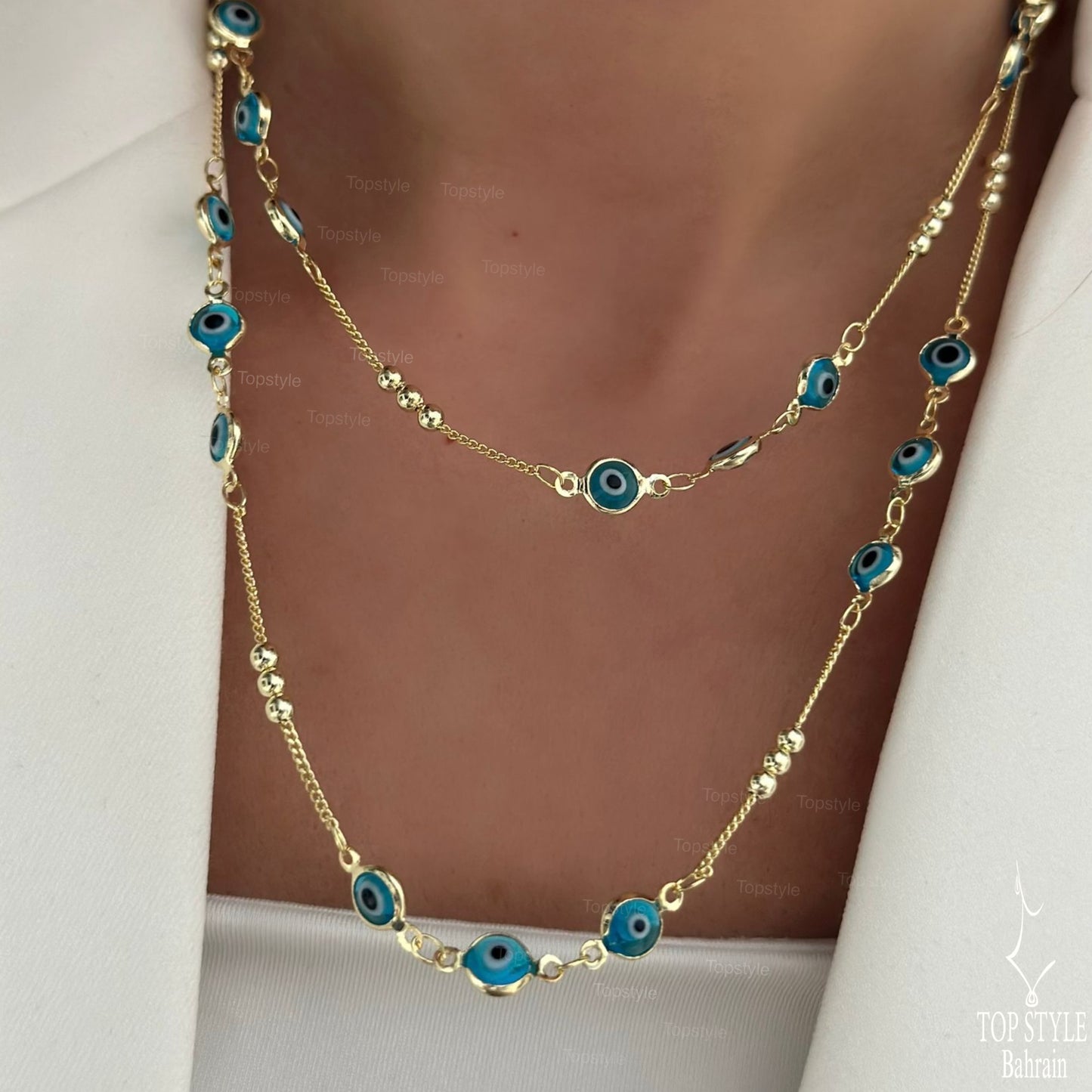 Nazar Luxe Set (Necklace + Bracelet)| 18K Gold Plated