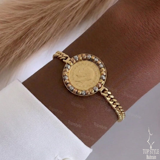 21K Gold Plated Tri-Color Royal Bracelet