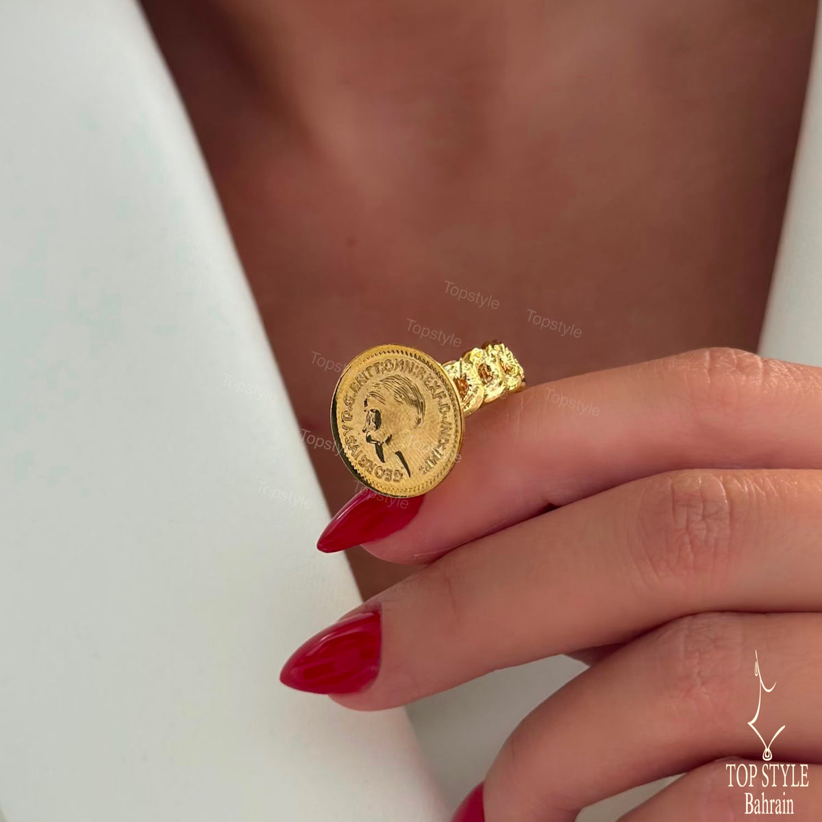 21K Gold Plated British Coin Ring