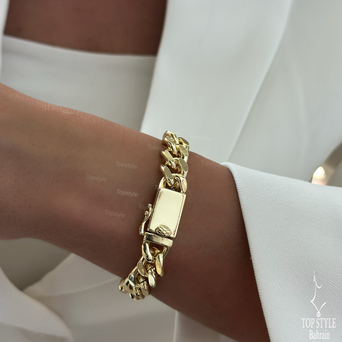 18K Gold Plated Curb Chain Bracelet