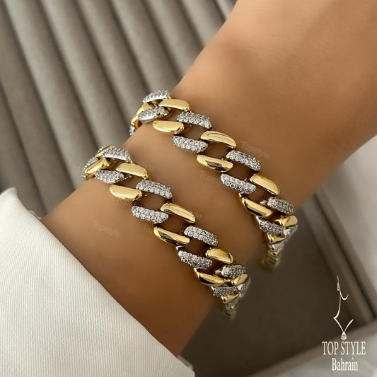 Two Tone Luxury Chain Bracelet