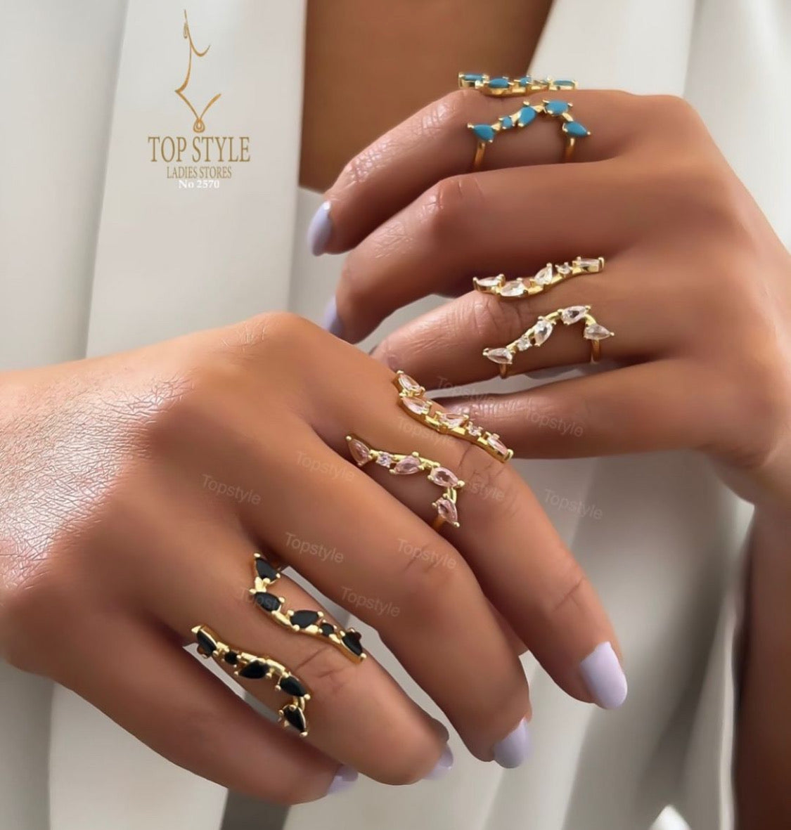 18K Gold Plated Multicolor Rings
