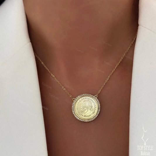 18K Gold Plated Coin Necklace