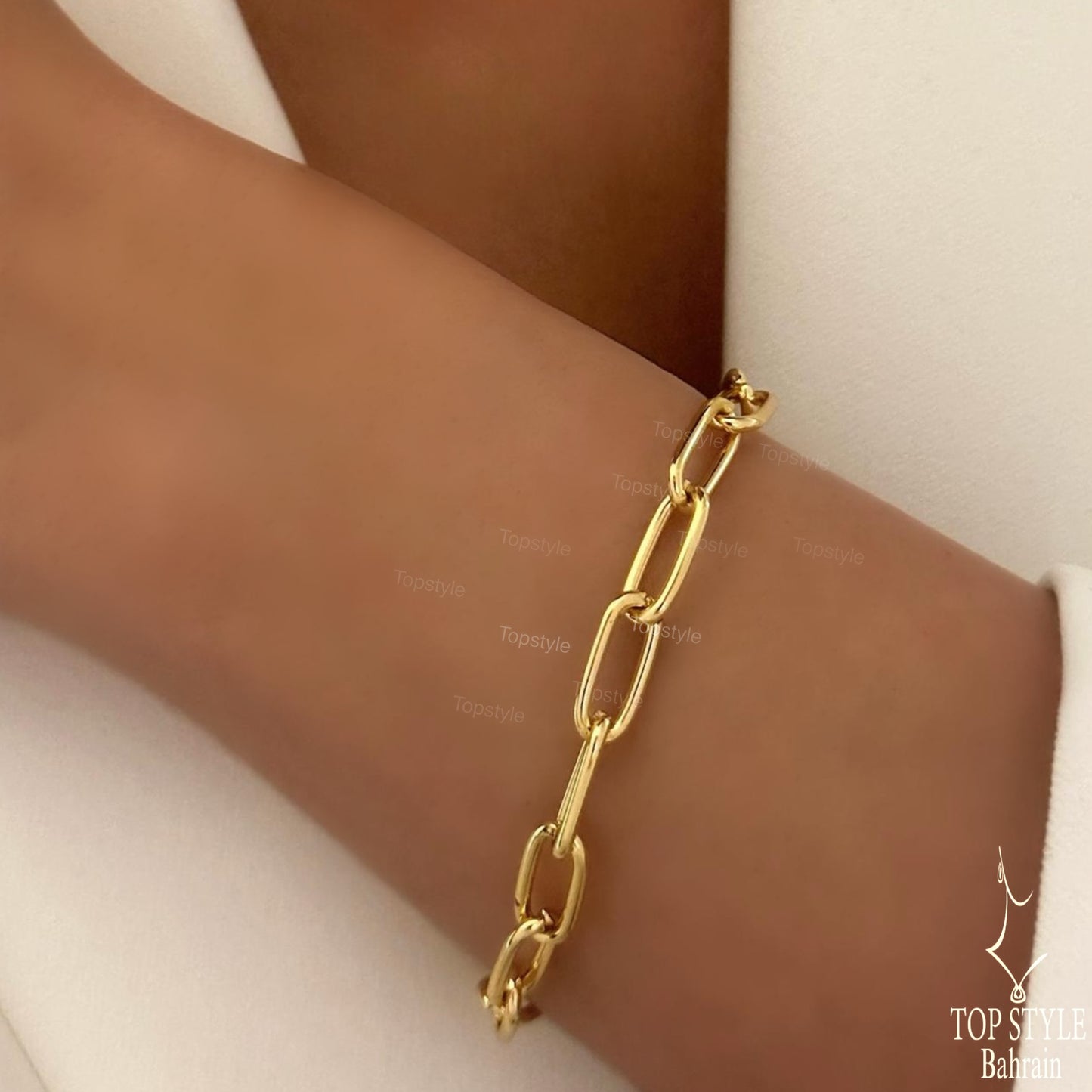 18K Gold Plated Paper Clip Bracelet