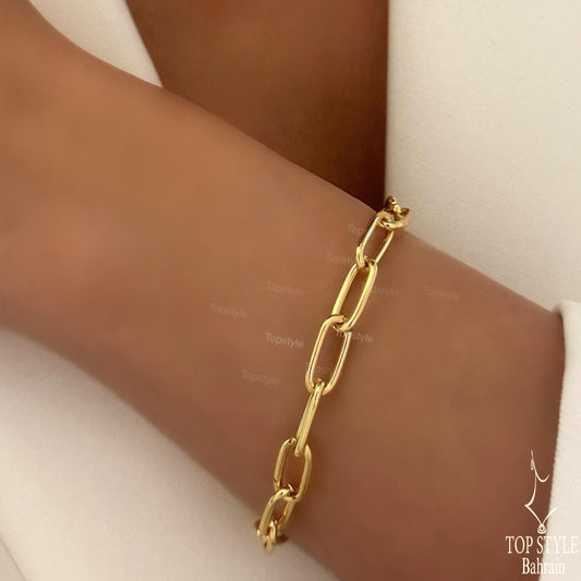 18K Gold Plated Paper Clip Bracelet