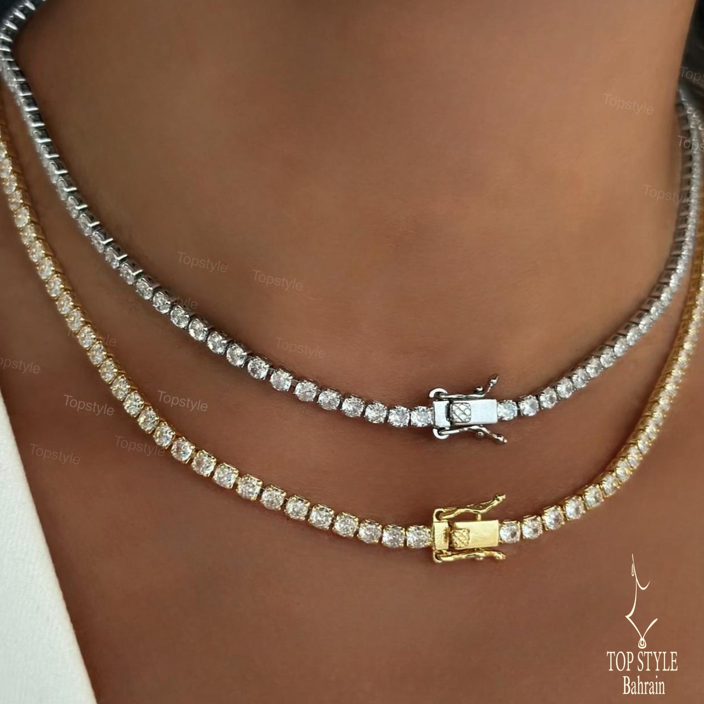 18K Gold Plated Tennis Set (Necklace+Bracelet)