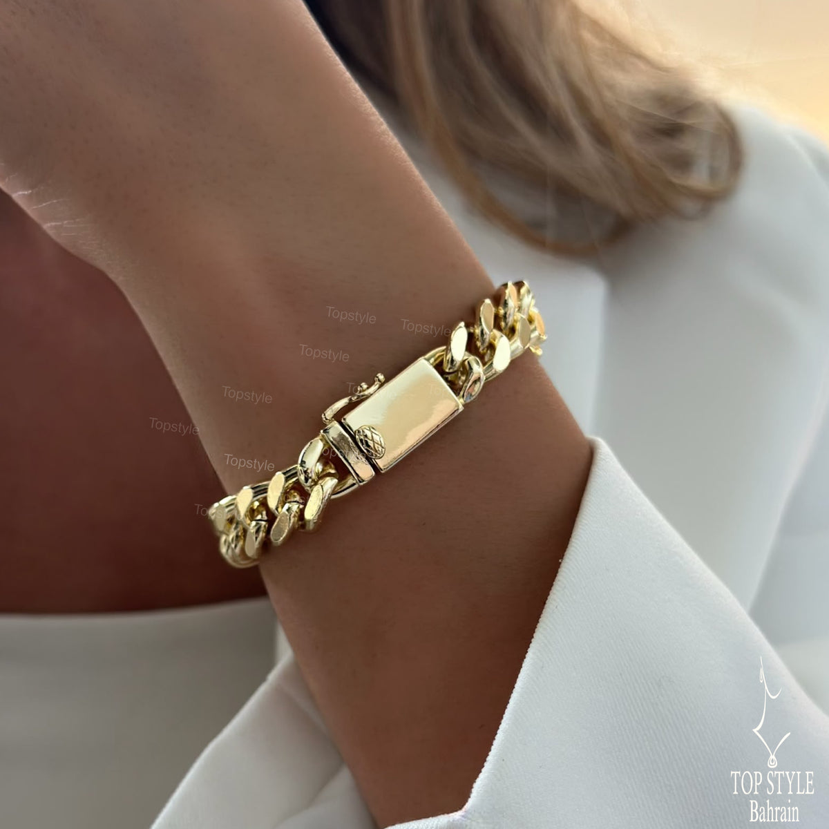 18K Gold Plated Curb Chain Bracelet