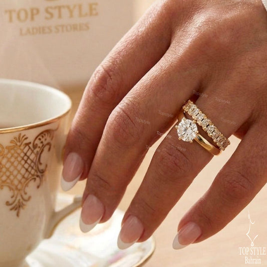Timeless Elegance Twin Ring Set |18K Gold Plated