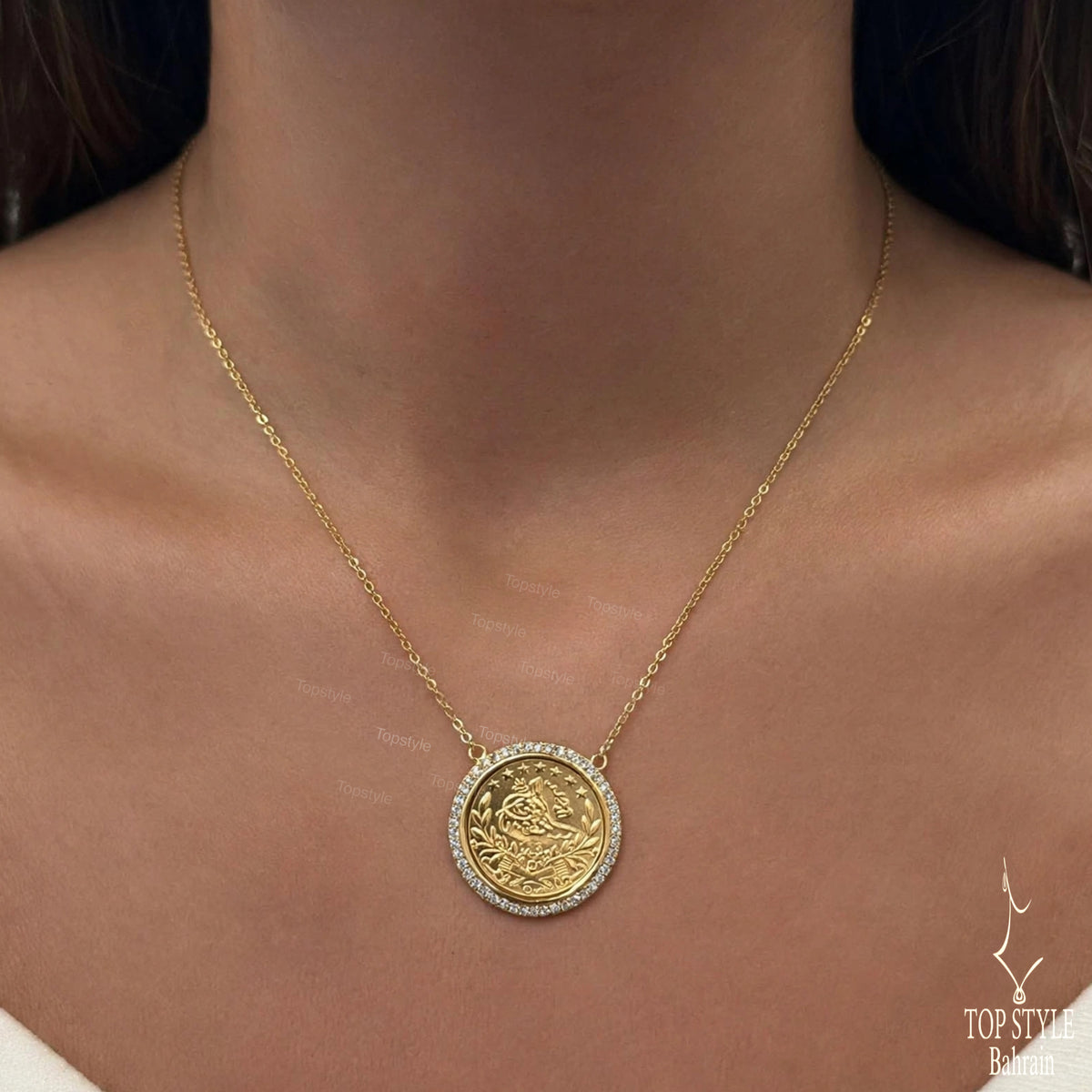 18K Gold Plated Royal Coin Necklace