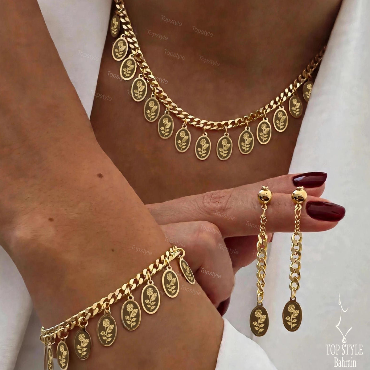 21K Gold Plated Rose Harmony Set