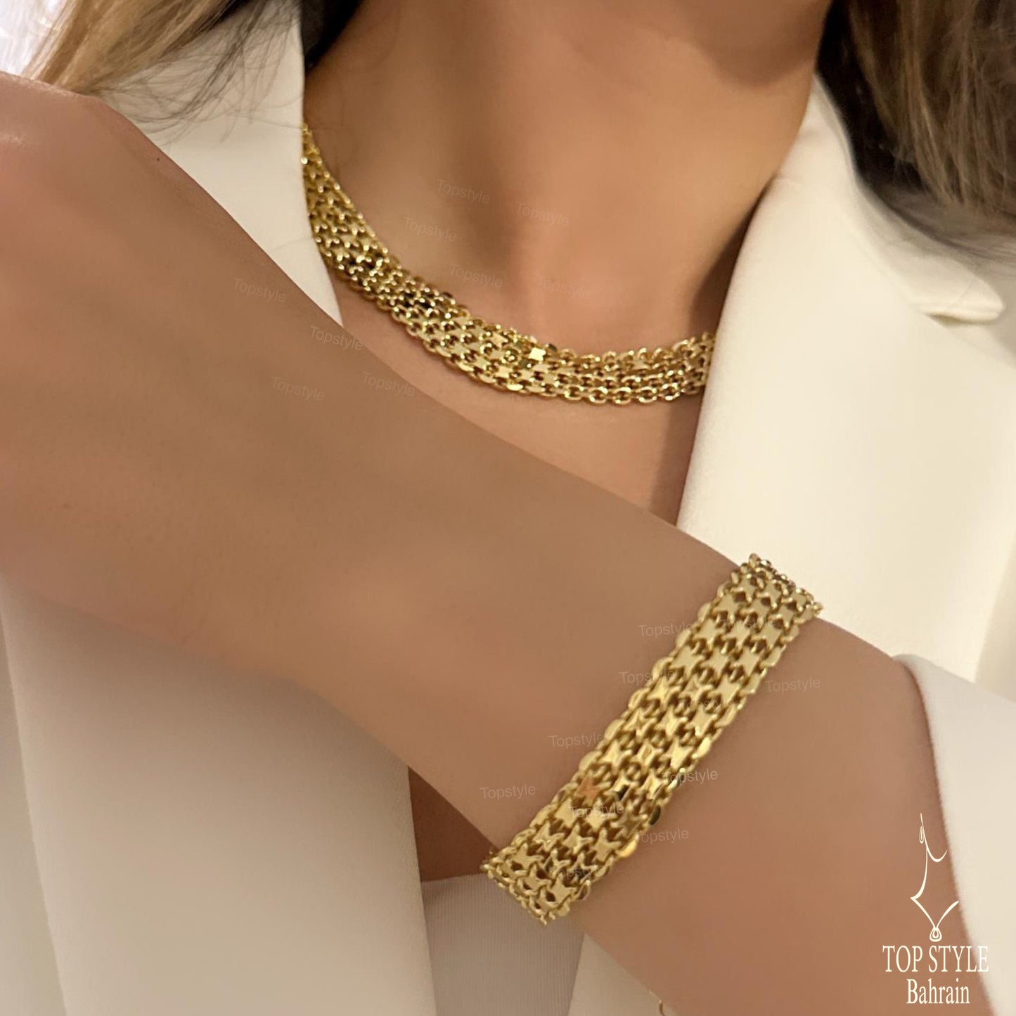 18K Gold Plated X Link Set