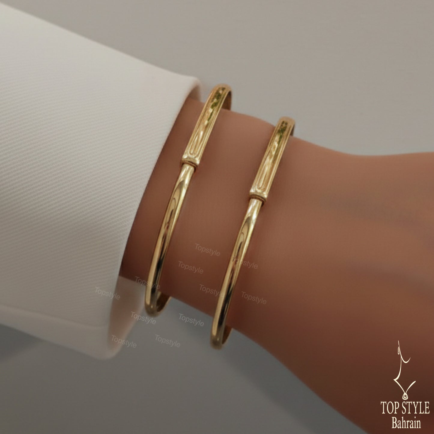 Gold-Plated Lock Bangle
