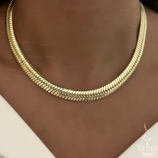 18K Gold Plated Snake-Style Collar Necklace