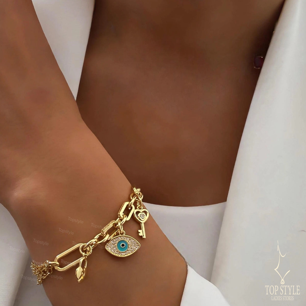 18k Gold plated Azure Charm Bracelet