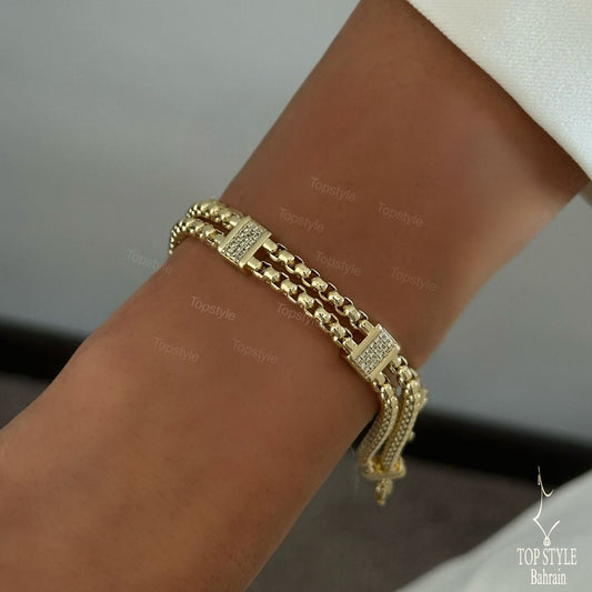 18K Gold Plated Radiant Link Bracelet