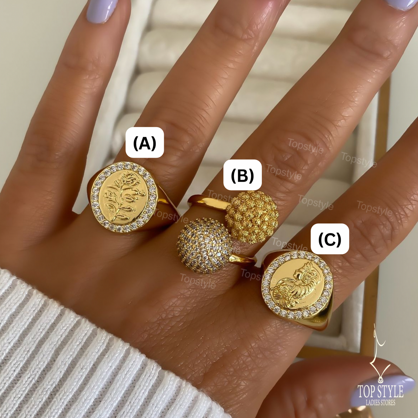 18K Gold-Plated Modern Rings