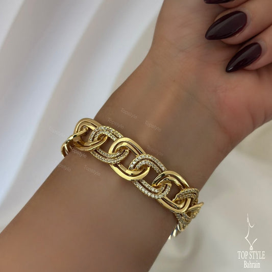 18k Gold Plated Spark Link Bracelet