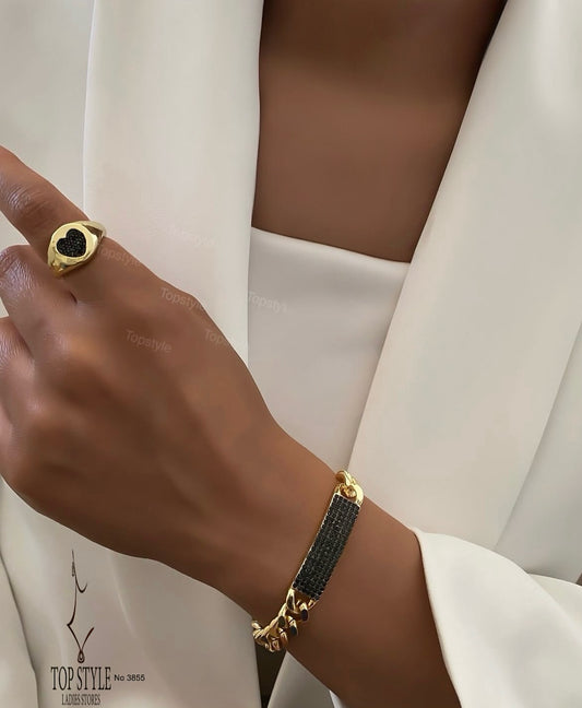 18K Gold-Plated Black Chain