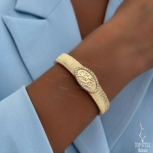 18K Gold Plated Bracelet 'انت عمري'