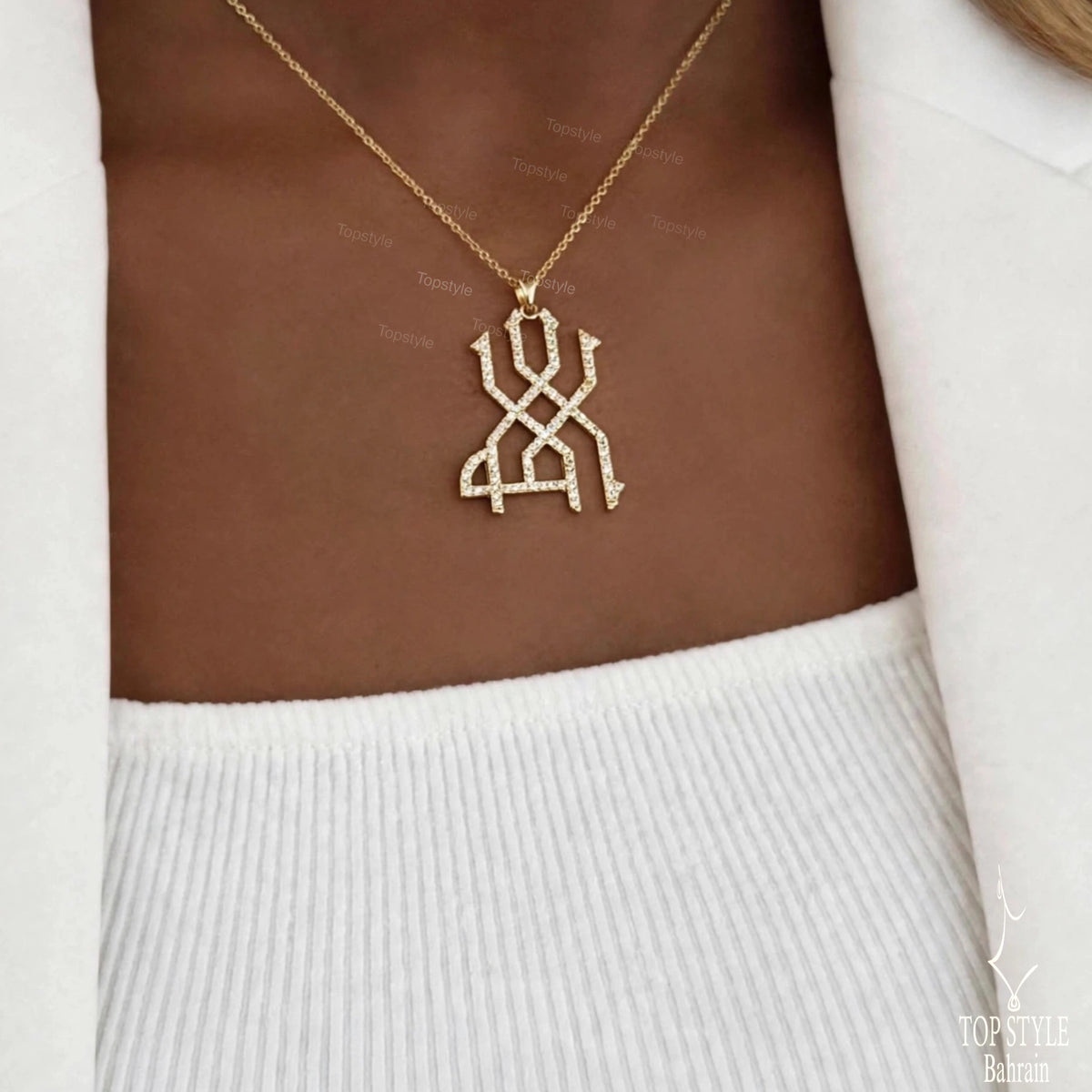 Allah Pendant – Decorative Kufic Calligraphy | 18k Gold Plated