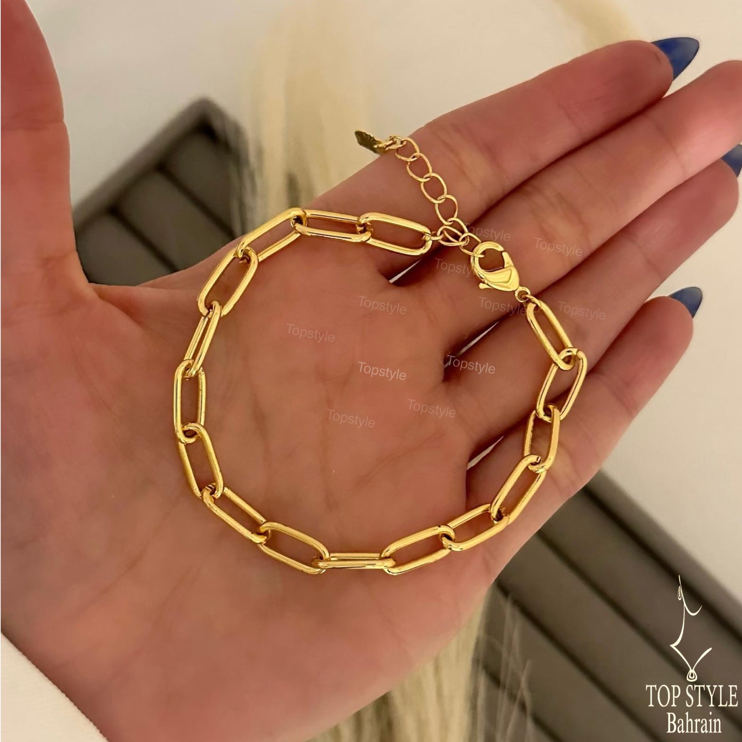 18K Gold Plated Paper Clip Bracelet