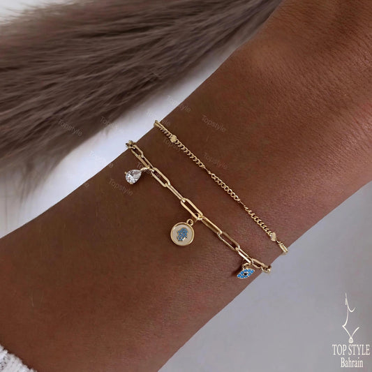 18K Gold Plated | Celeste Protection Paperclip Bracelet