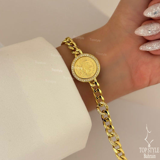 18K Gold Plated Coin (Lira) Bracelet