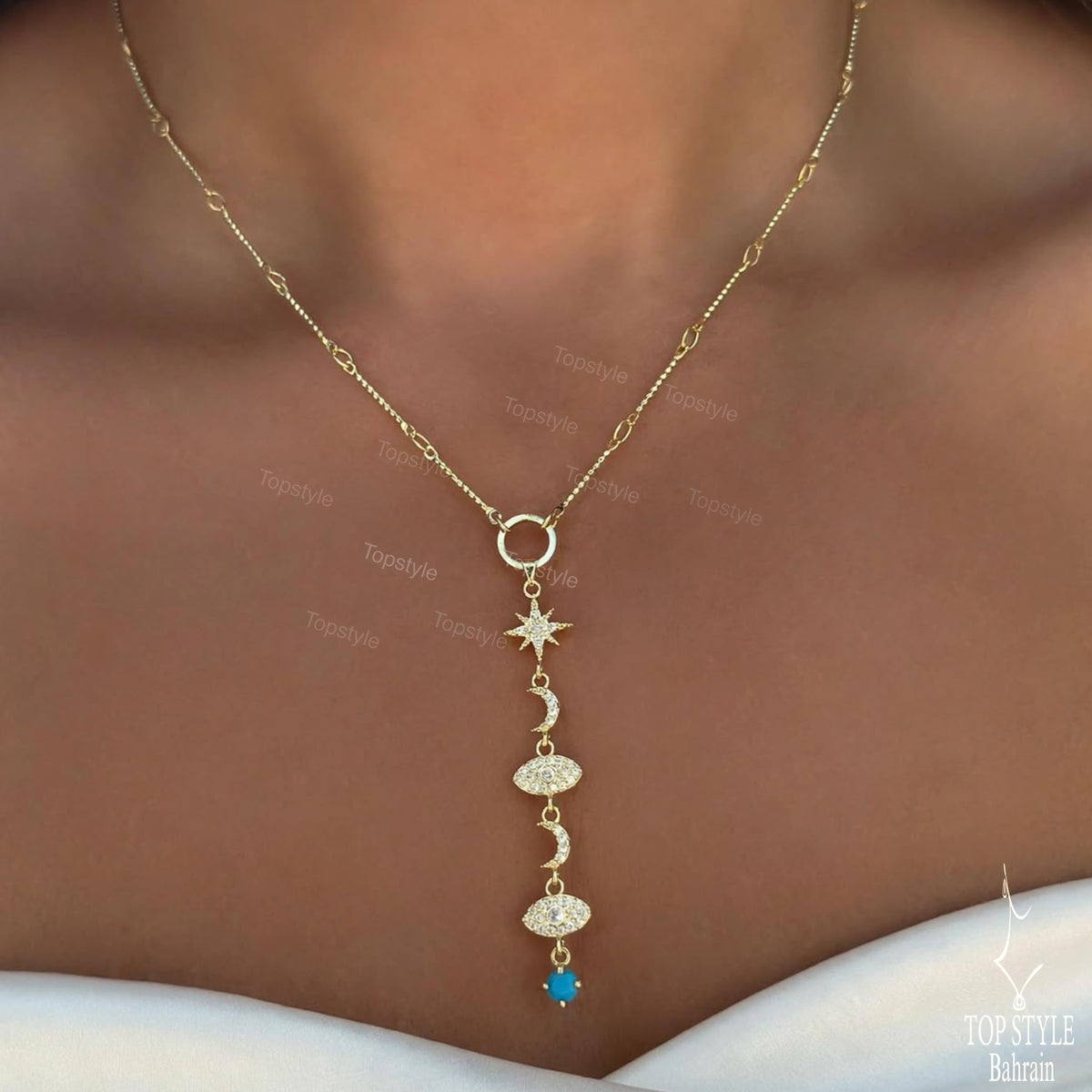 18K Gold Plated Stella Turquoise Necklace