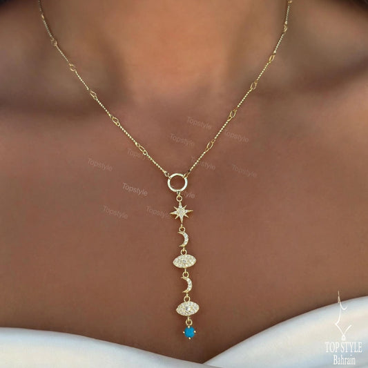 18K Gold Plated Stella Turquoise Necklace
