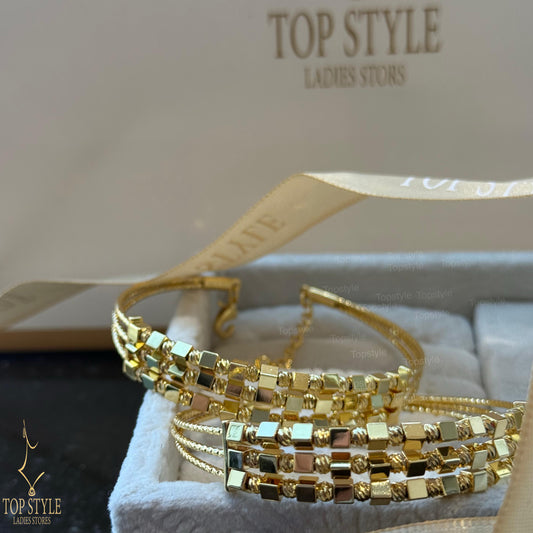 18K Gold Plated Middle Beads Bracelet