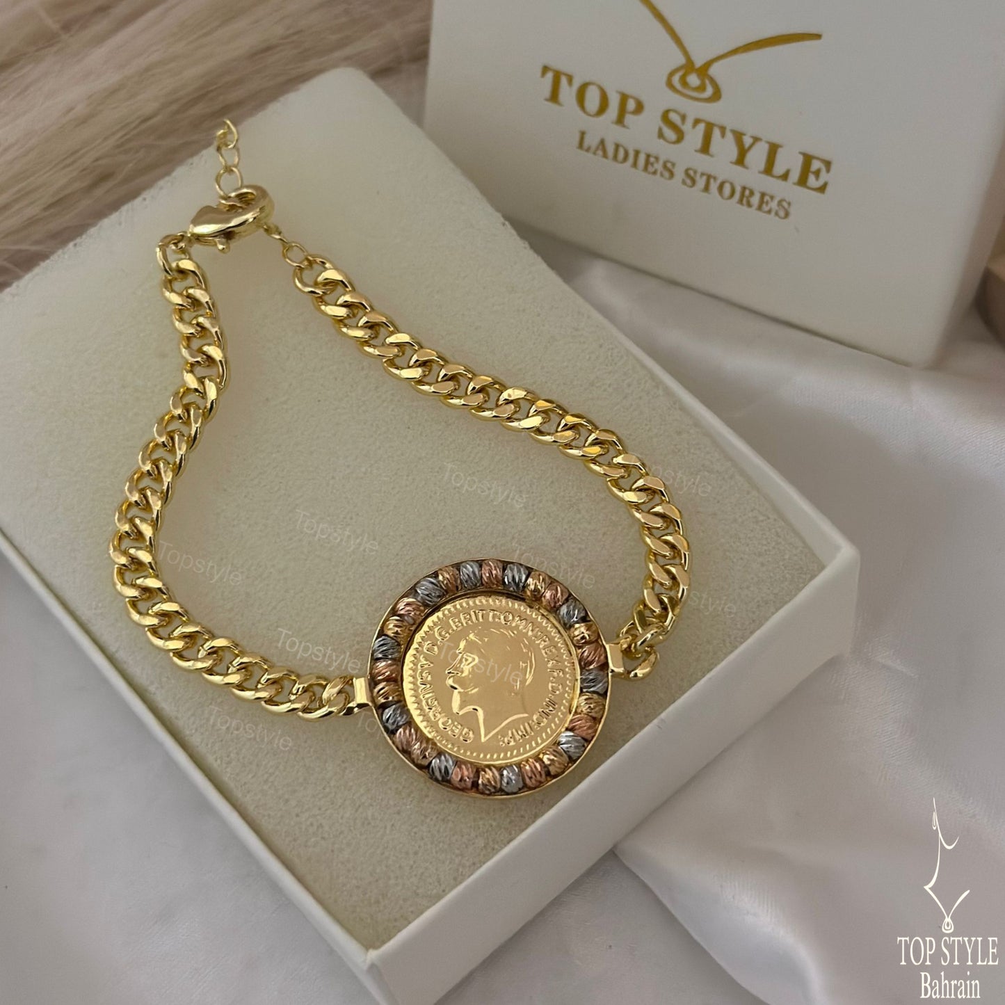 21K Gold Plated Tri-Color Royal Bracelet