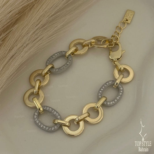 18K Two Tone link Bracelet