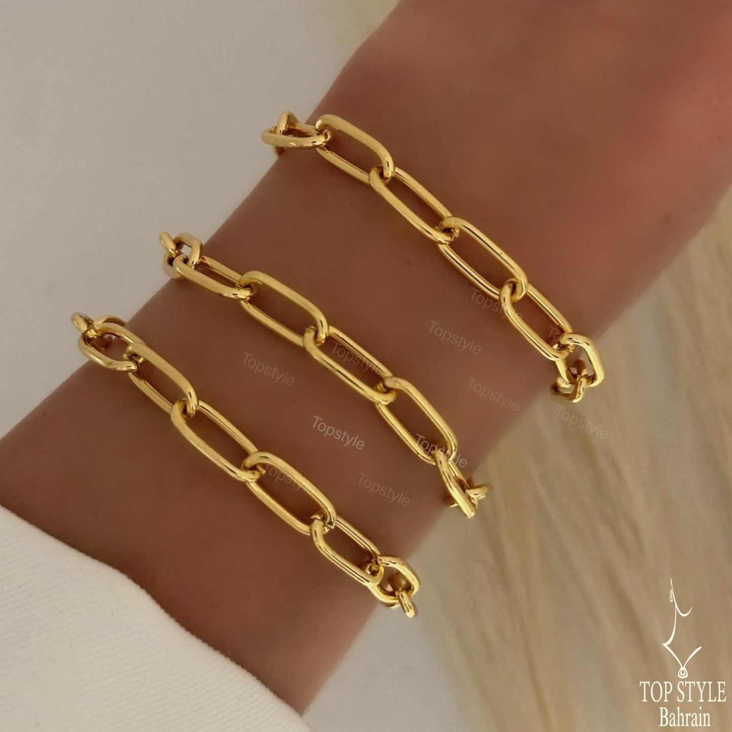 18K Gold Plated Paper Clip Bracelet