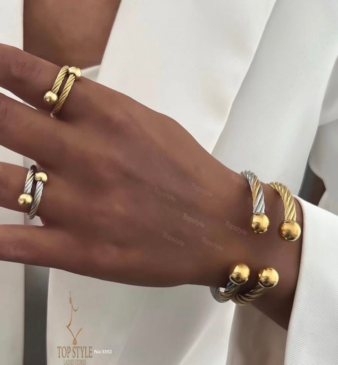 21K Gold Plated Vintage Half Set ( Bracelet + Bangle)
