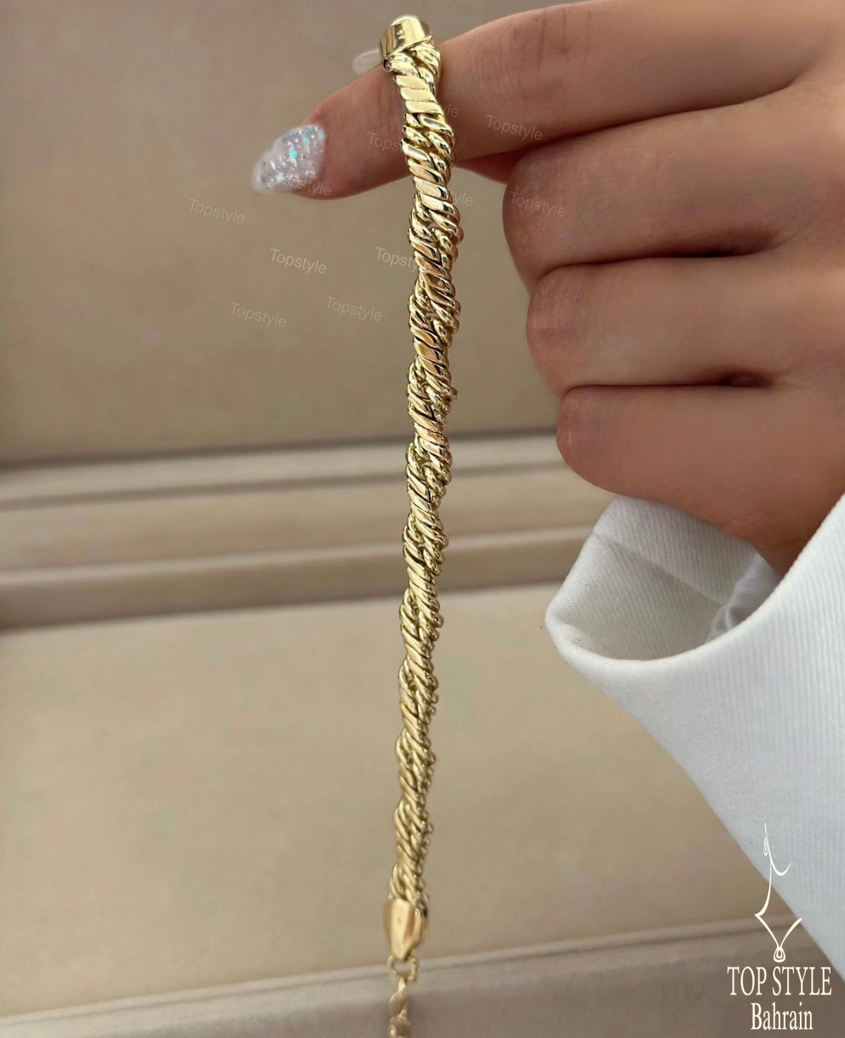 18K Gold Plated Twisted Rope Bracelet