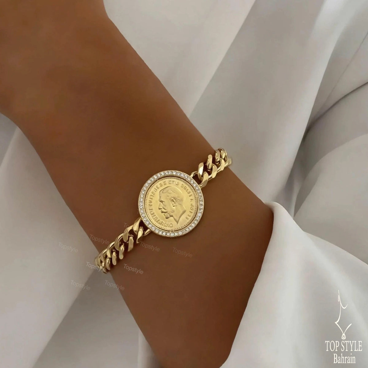 18K Gold Plated Coin Chain Bracelet
