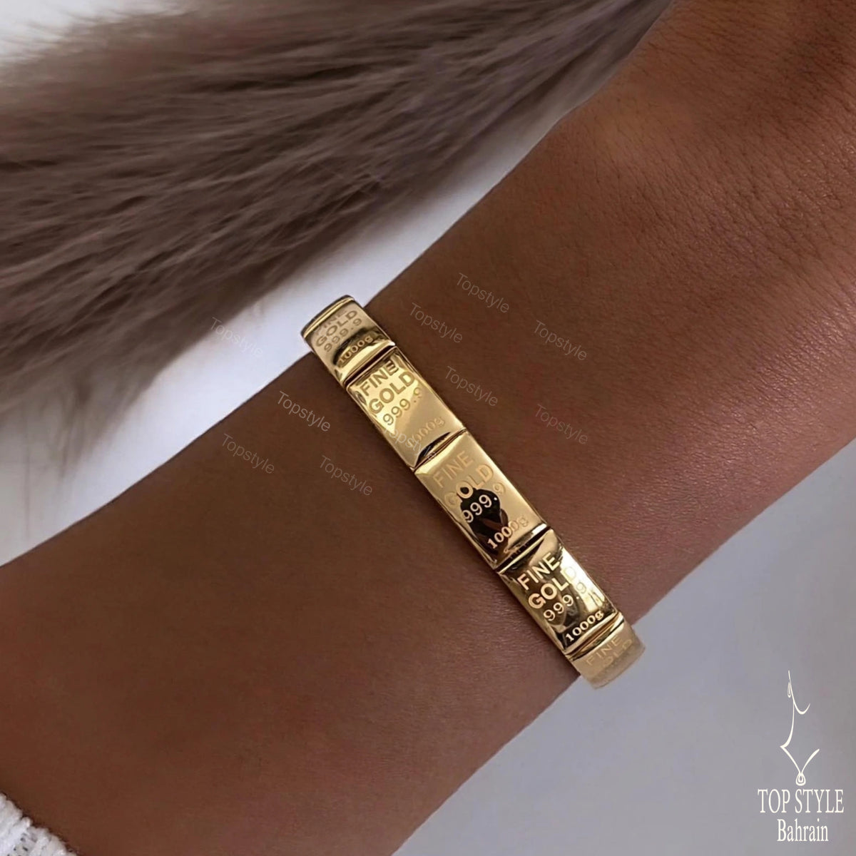 21k Gold Plated Luxury Bar Bracelet