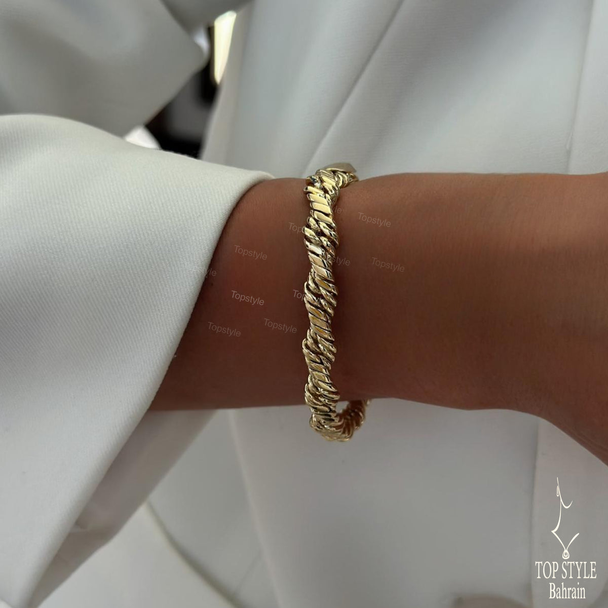 18K Gold Plated Twisted Rope Bracelet