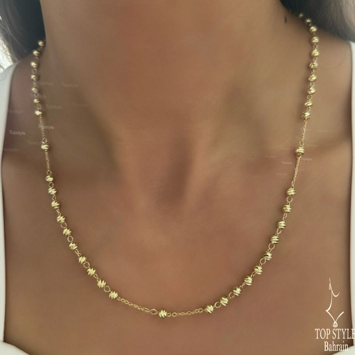 18K Gold Plated Beaded Chain Necklace