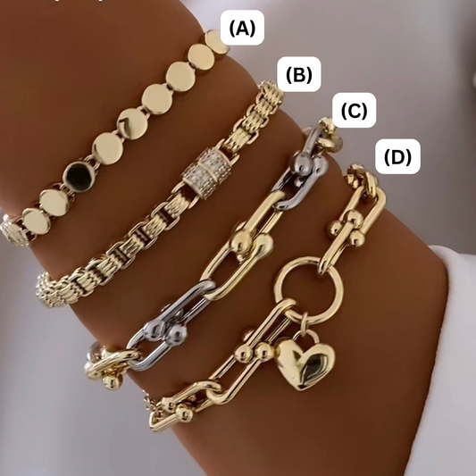 18K Gold-Plated Simple Bracelets