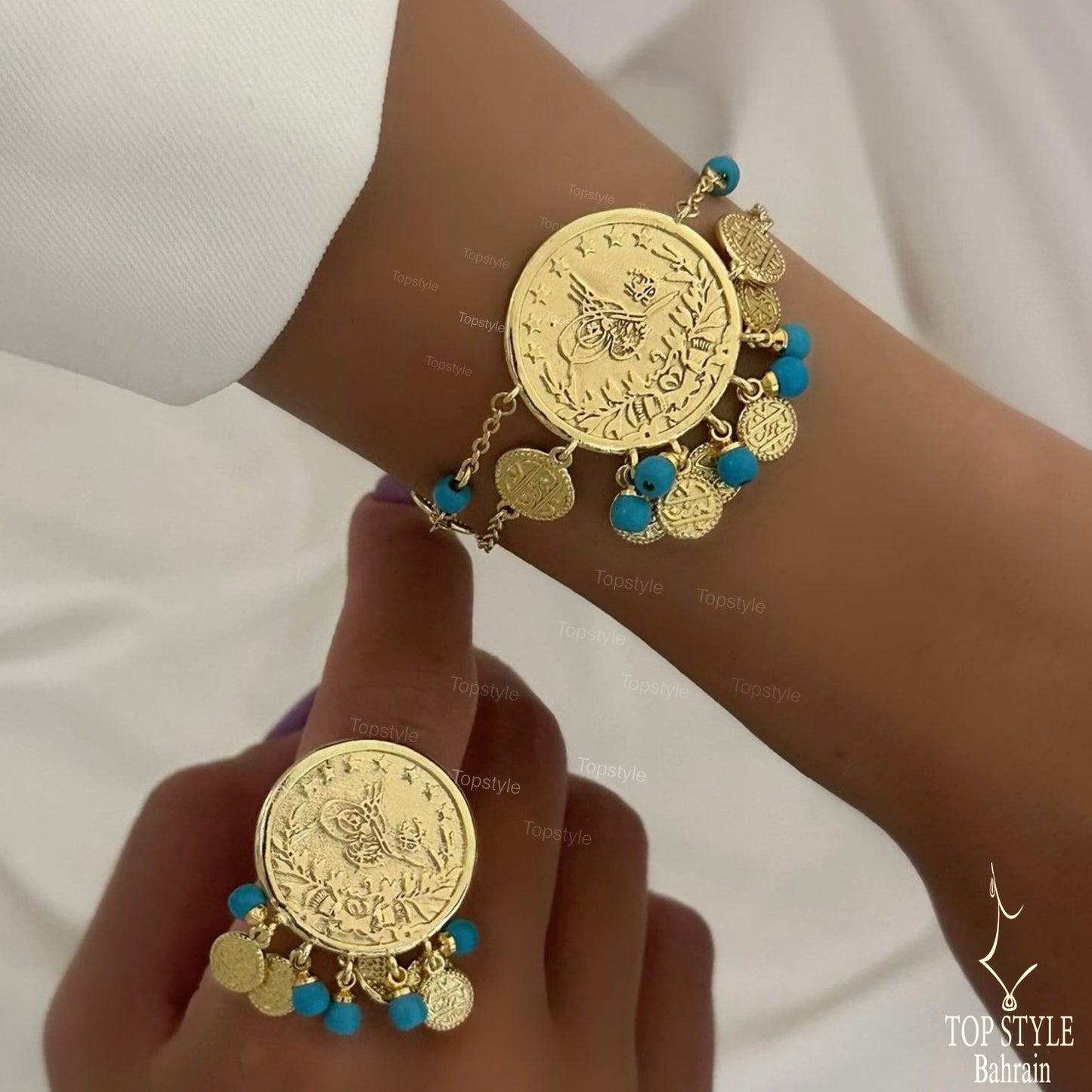 18K Gold Plated Turquoise Sultan Set