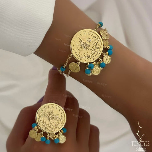 18K Gold Plated Turquoise Sultan Set