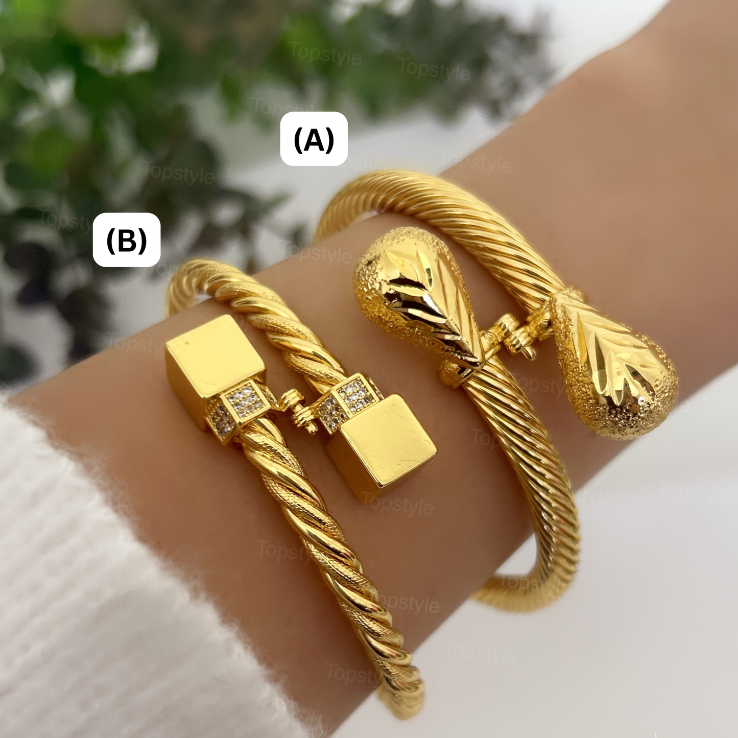 21k Gold Plated Arabic Design Bangles
