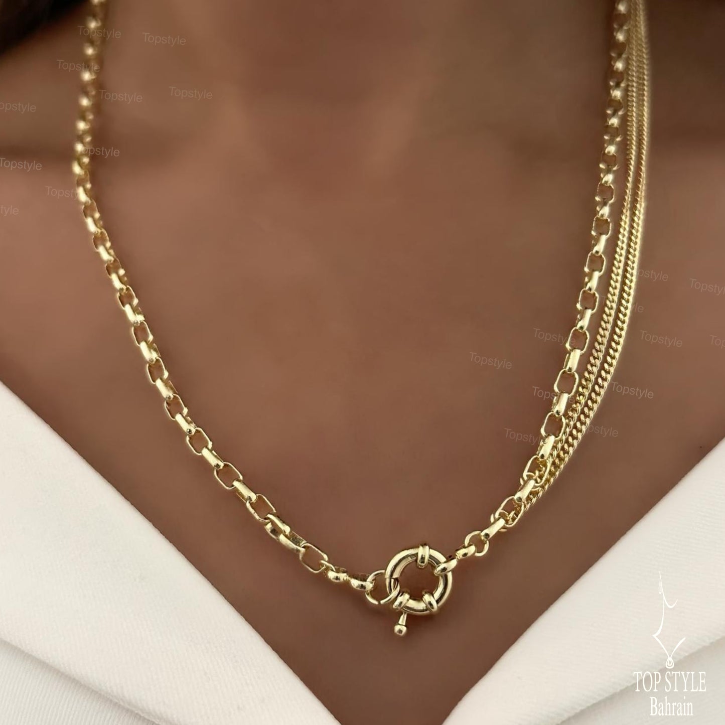 Classic 18K Gold Plated Toggle Necklace