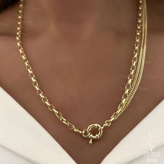 Classic 18K Gold Plated Toggle Necklace