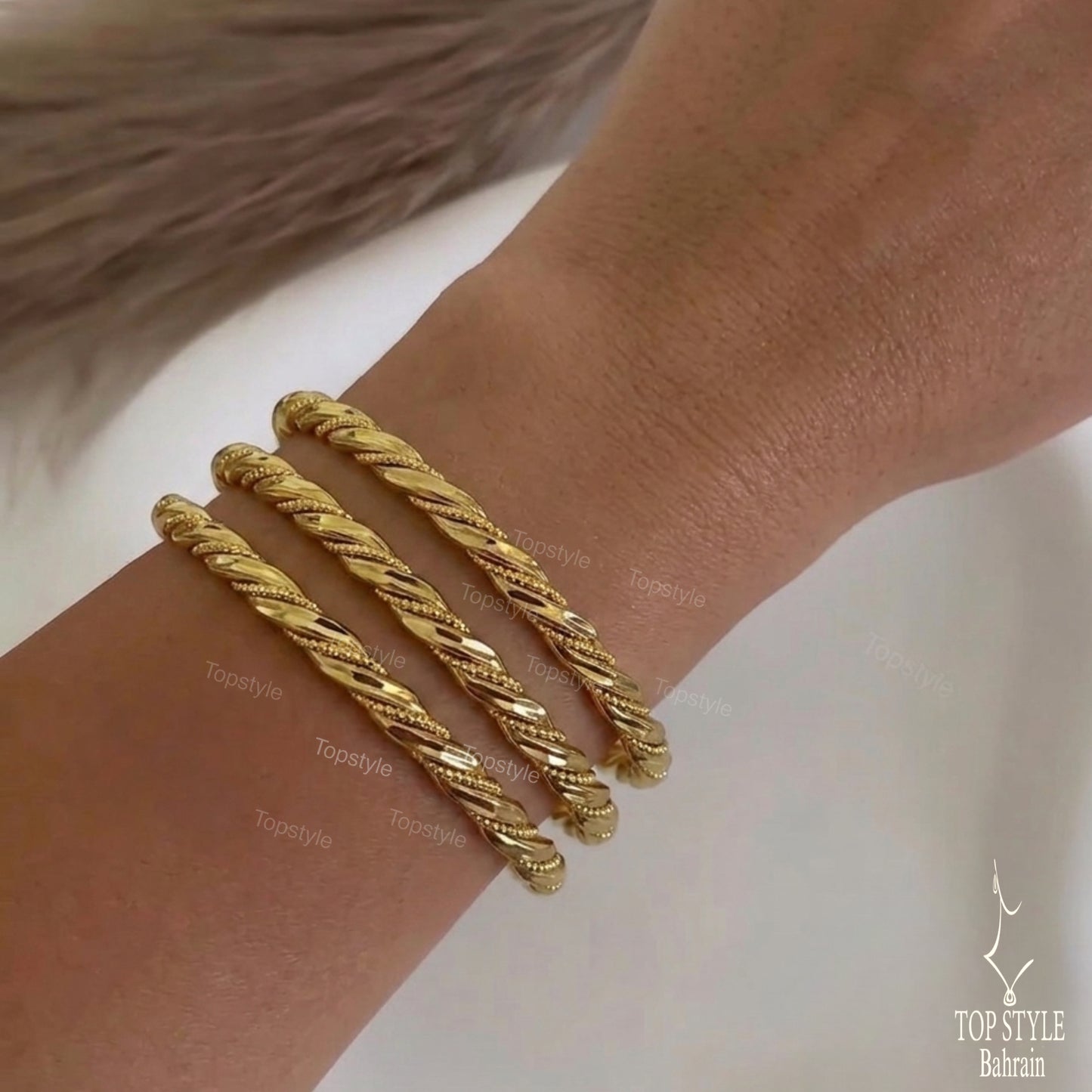 21K Gold Plated Arabesque Bangles