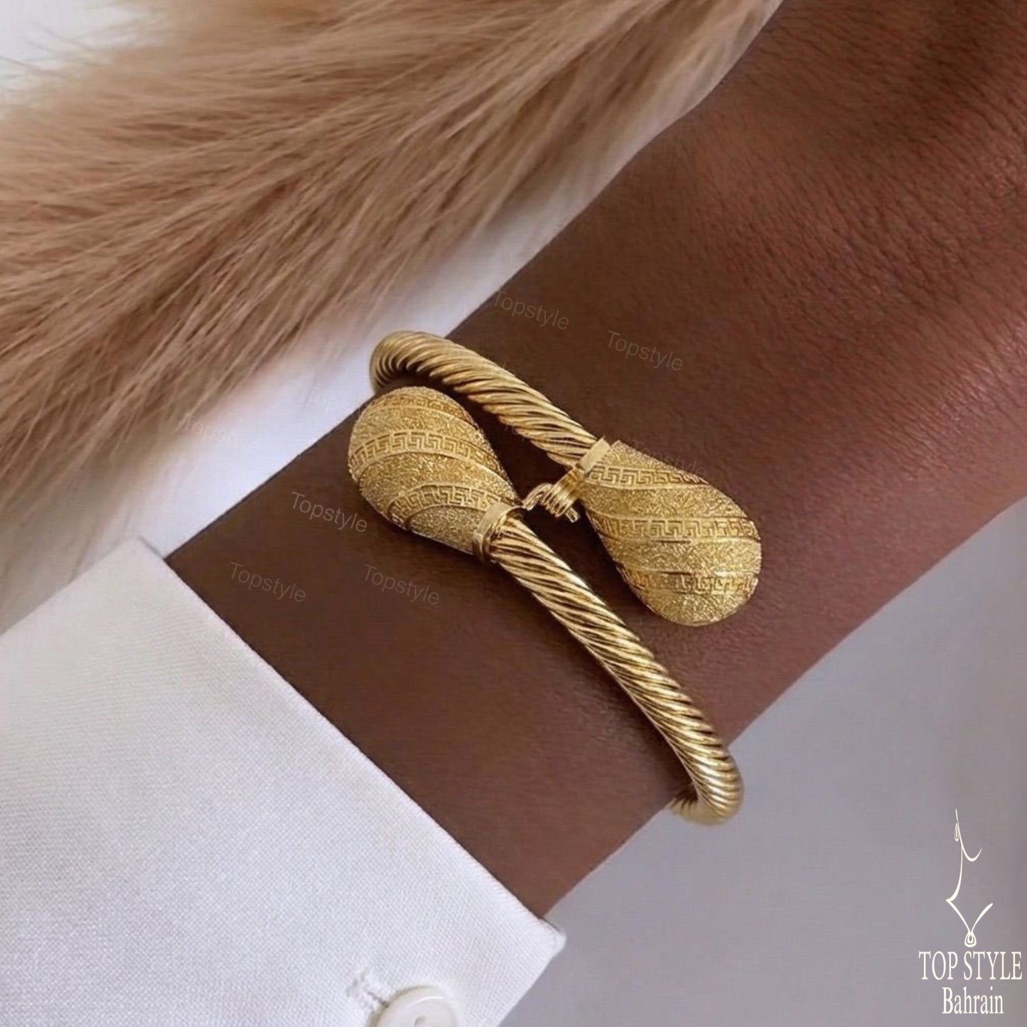21K Gold Plated Double Twist Bracelet